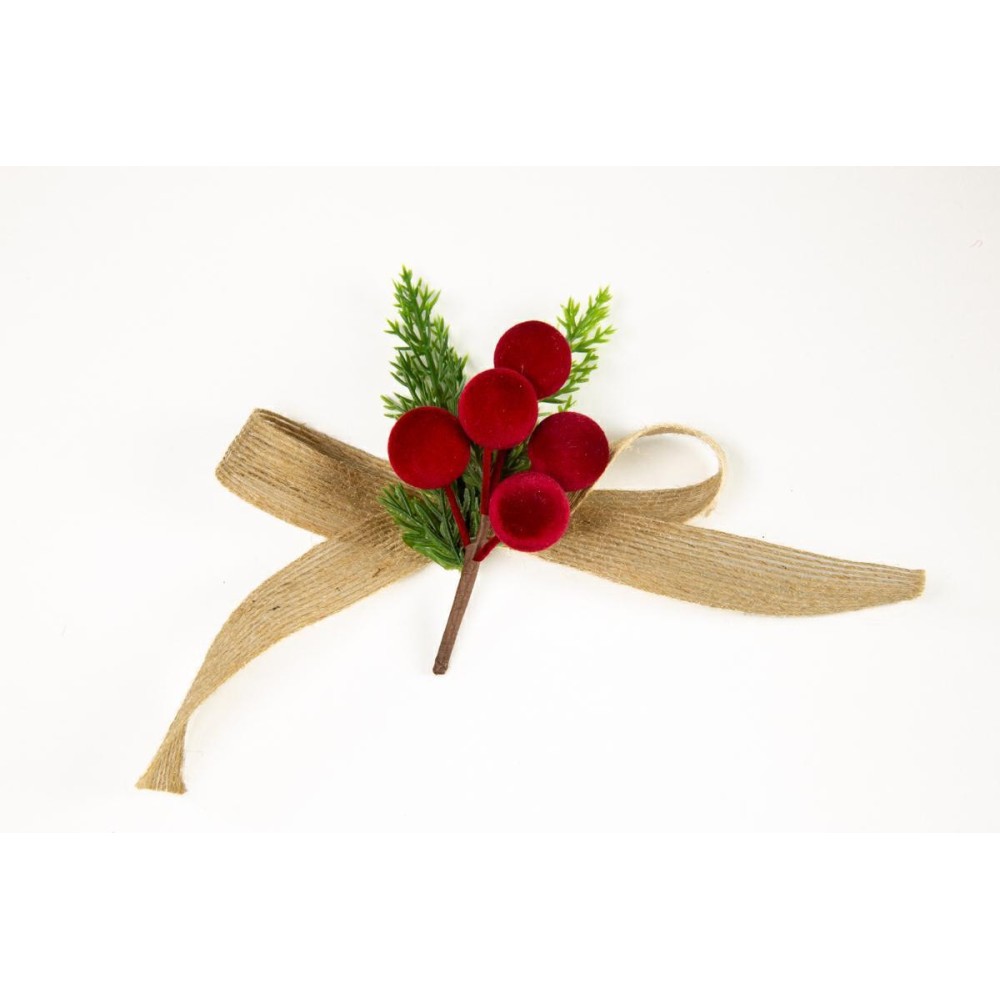 PICK NATALE CON FIOCCO JUTA CM.9